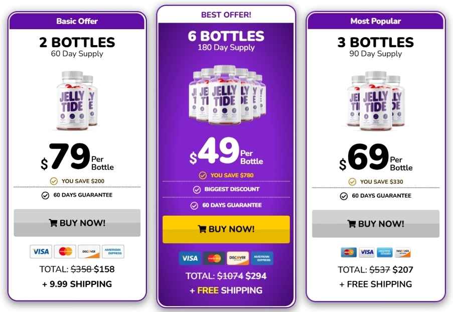 JellyTide Price Packages